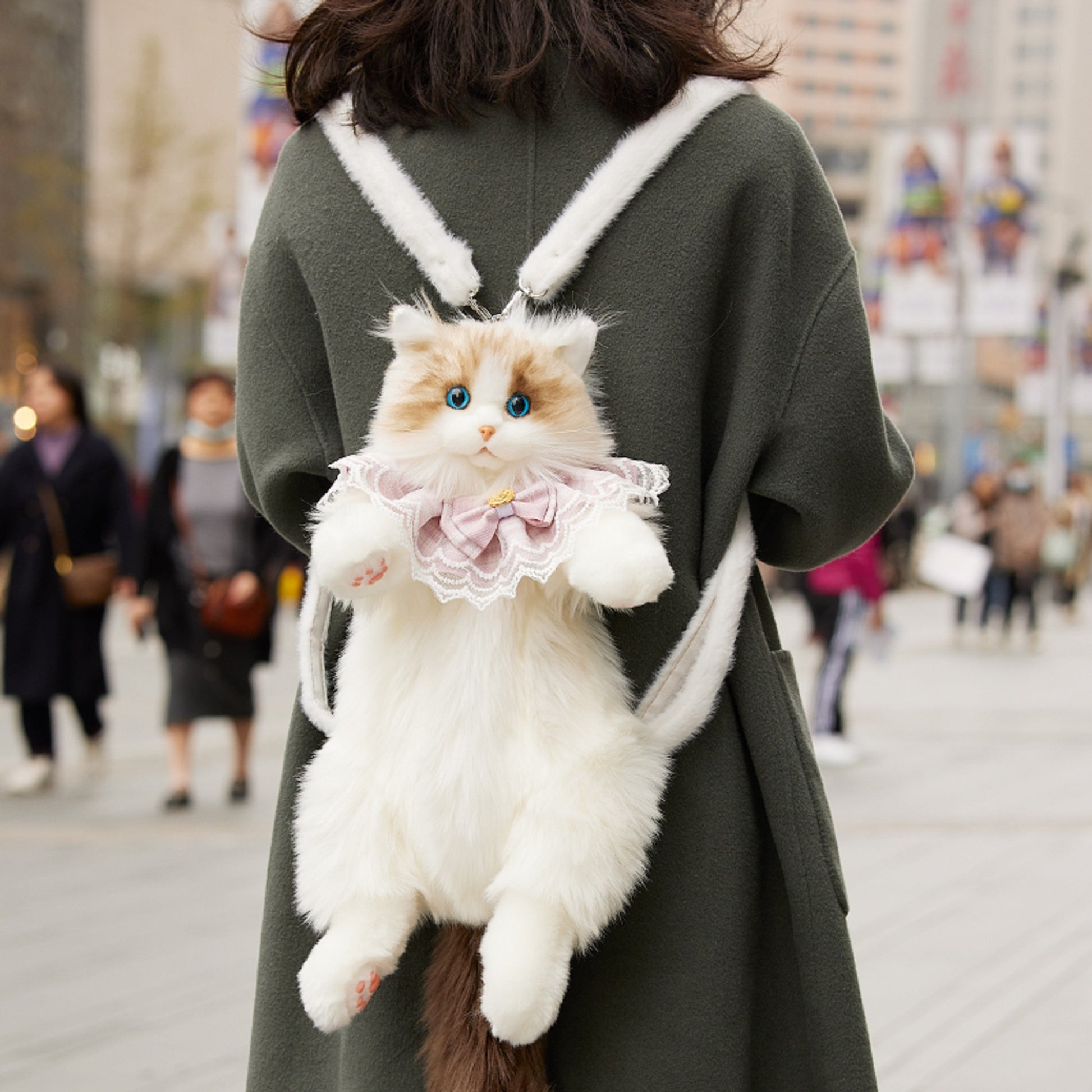 Sasatoy 1:1 Lifelike Ragdoll Cat Backpack