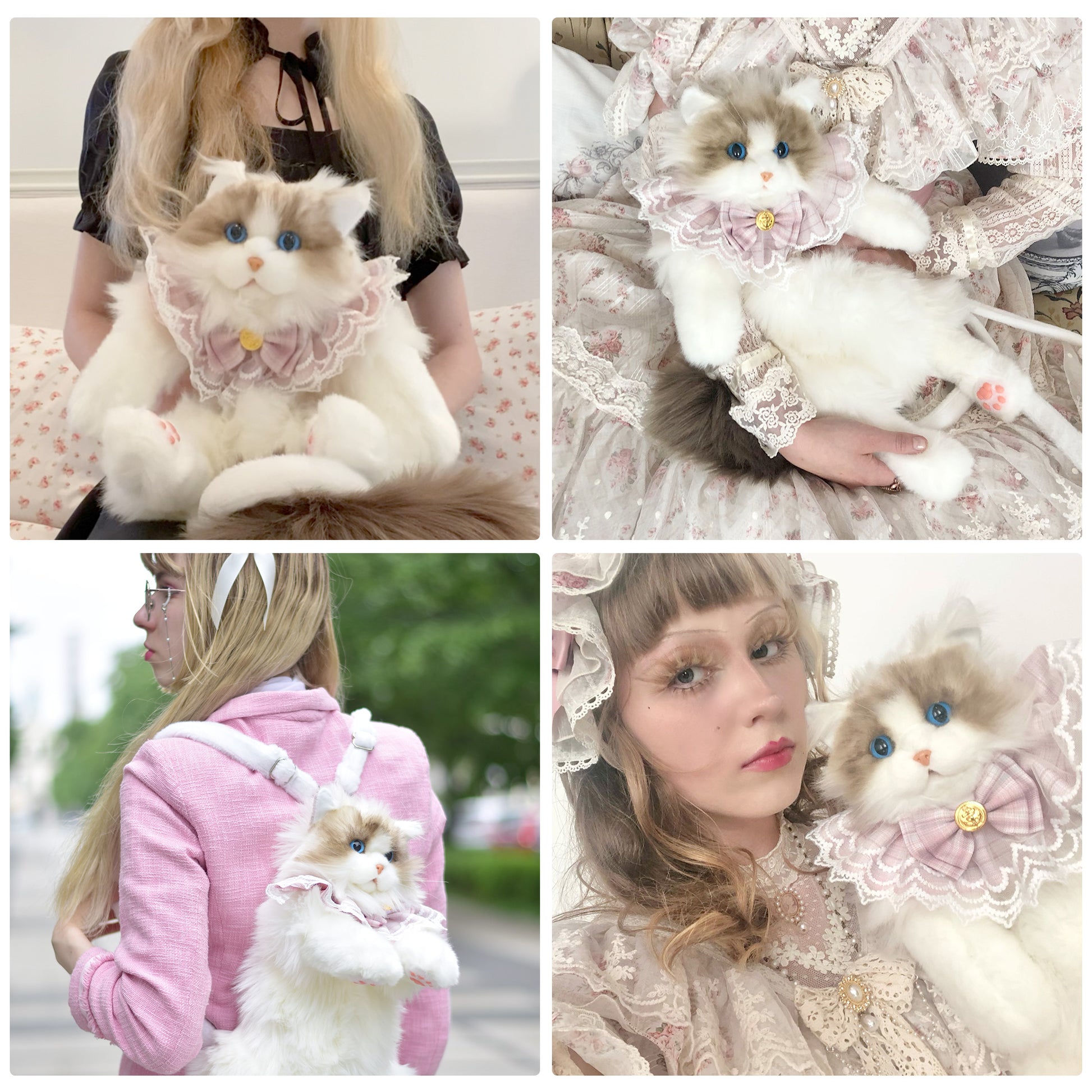 Sasatoy 1:1 Lifelike Ragdoll Cat Backpack