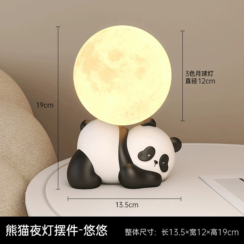 Panda bedside lamp ornaments, living room, bedroom, night light, home decorations, housewarming, birthday gifts, girls