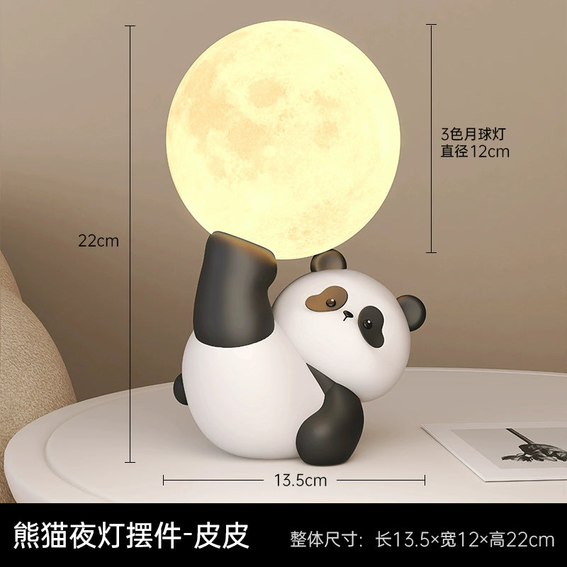 Panda bedside lamp ornaments, living room, bedroom, night light, home decorations, housewarming, birthday gifts, girls