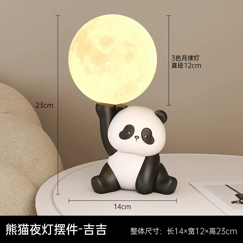 Panda bedside lamp ornaments, living room, bedroom, night light, home decorations, housewarming, birthday gifts, girls