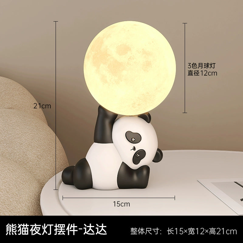 Panda bedside lamp ornaments, living room, bedroom, night light, home decorations, housewarming, birthday gifts, girls