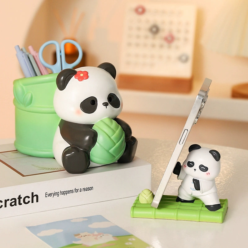 Cute panda pen holder ornaments, office decorations, student desktop peripherals, cultural and creative gifts, practical birthday gifts for girls