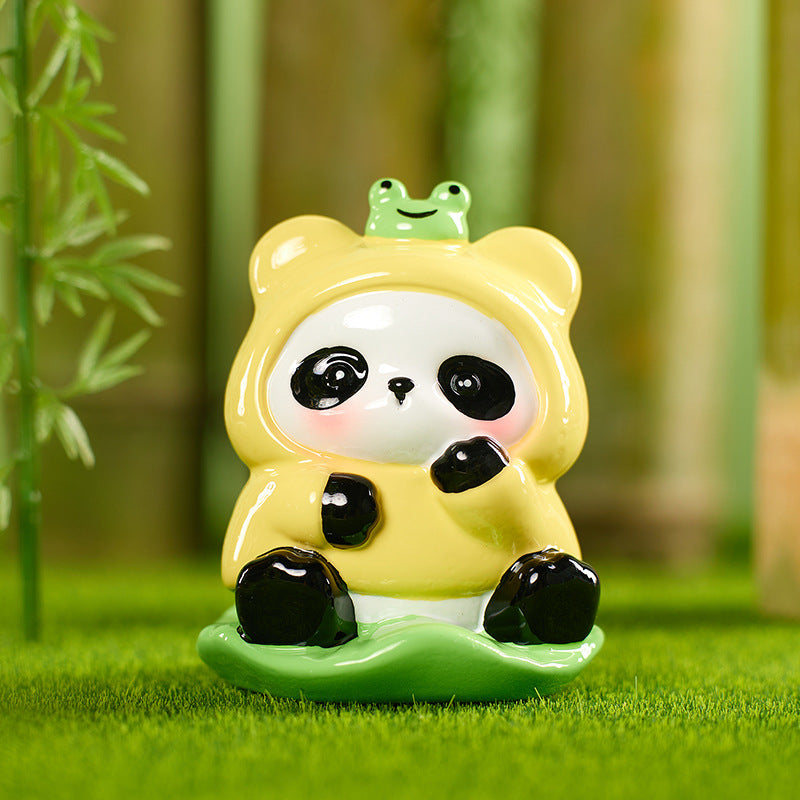 Creative Flower Cub Joy Theater Blind Box Resin Figure Panda Peripheral Cute Grain Doll Car Decoration Ornament Gift