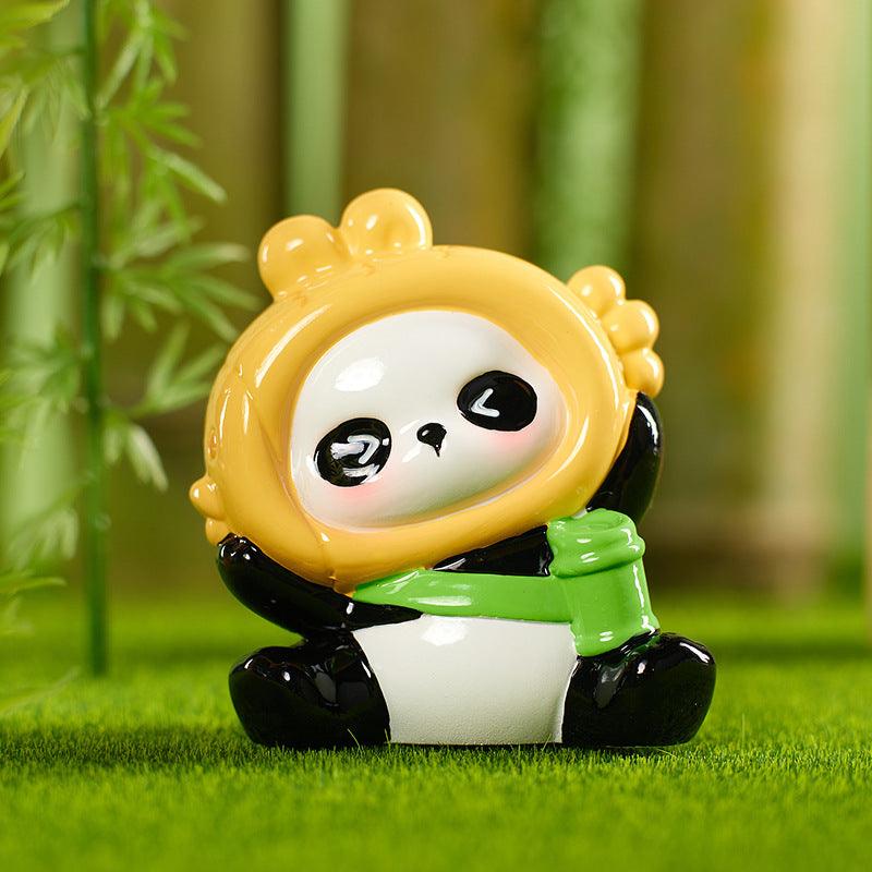 Creative Flower Cub Joy Theater Blind Box Resin Figure Panda Peripheral Cute Grain Doll Car Decoration Ornament Gift