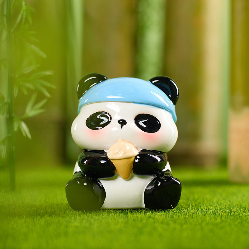 Creative Flower Cub Joy Theater Blind Box Resin Figure Panda Peripheral Cute Grain Doll Car Decoration Ornament Gift