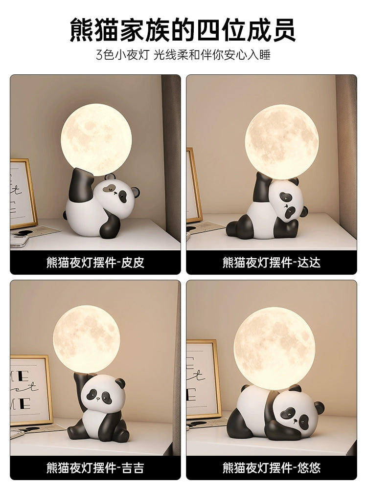 Panda bedside lamp ornaments, living room, bedroom, night light, home decorations, housewarming, birthday gifts, girls